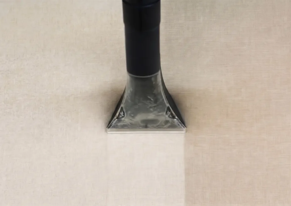 Agent HYMA nettoyant une moquette de bureaux